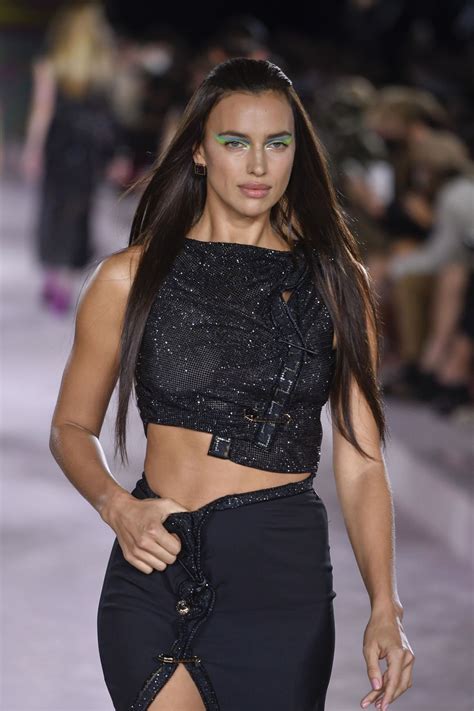 Irina Shayk walking in Versace fashion show SS2021 